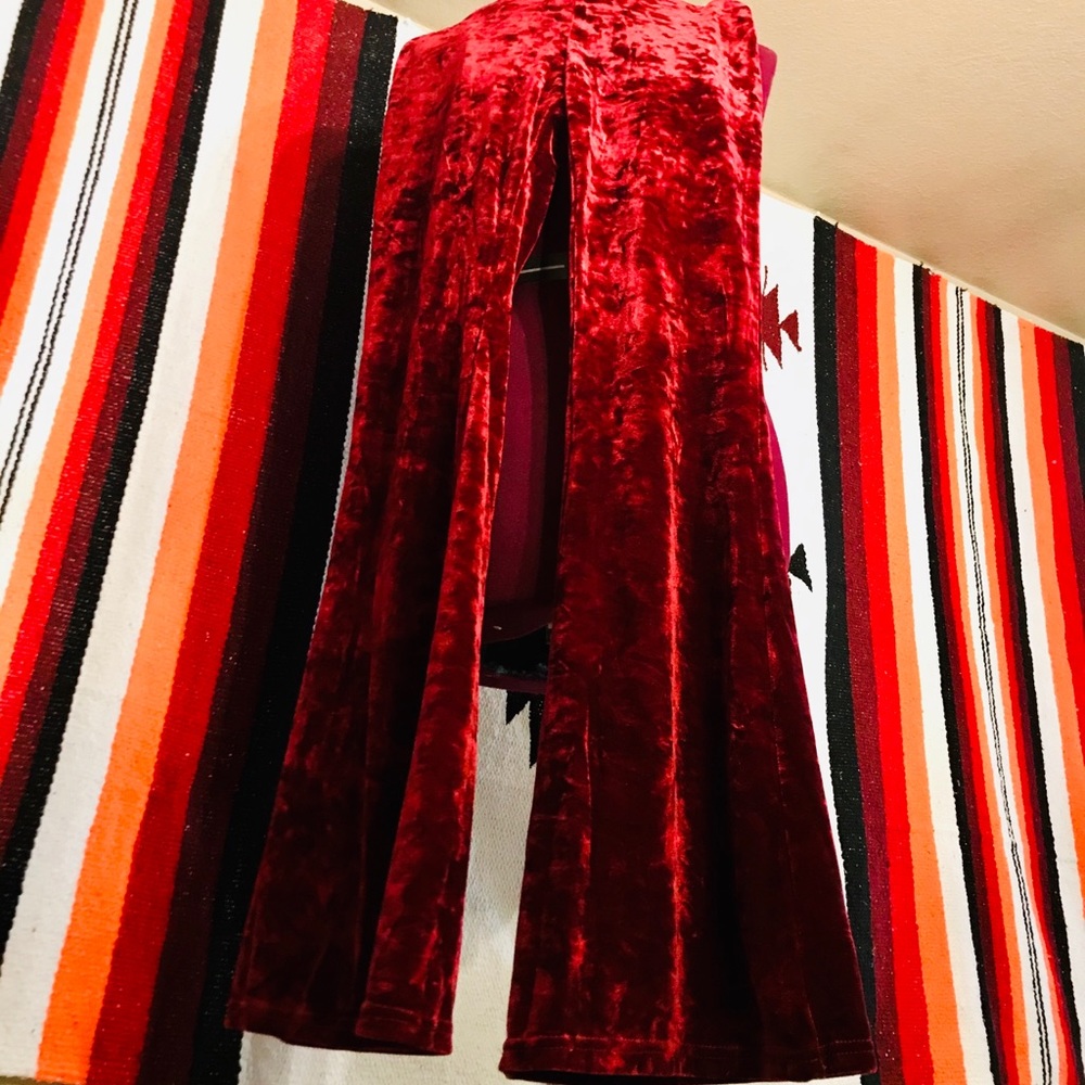 Red velvet bell bottoms!!🔥🔥🔥